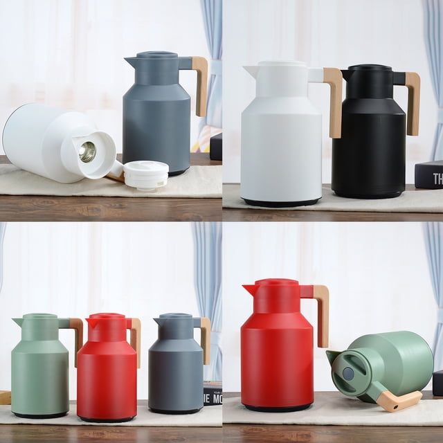 Insulation pot,Carafe Pot Kettle Tea Carafe With Wood Handle Wood Handle Water Thermal Coffee Carafe Pot With Wood Handle Water Kettle Water Kettle Tea Carafe Walled Thermal Tea Carafe Cold