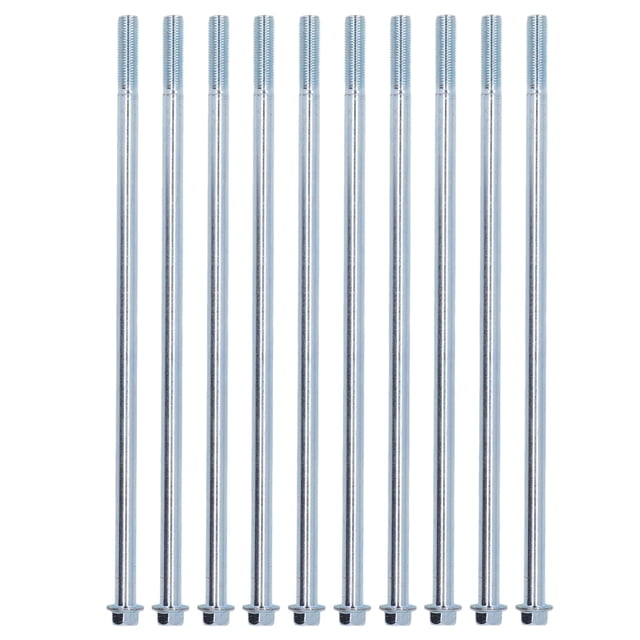 10 Pcs Lengthened Half Thread Screws Hex Half Tooth Screw Carbon Steel Half Threaded For Gasoline Generator Gasoline Pump