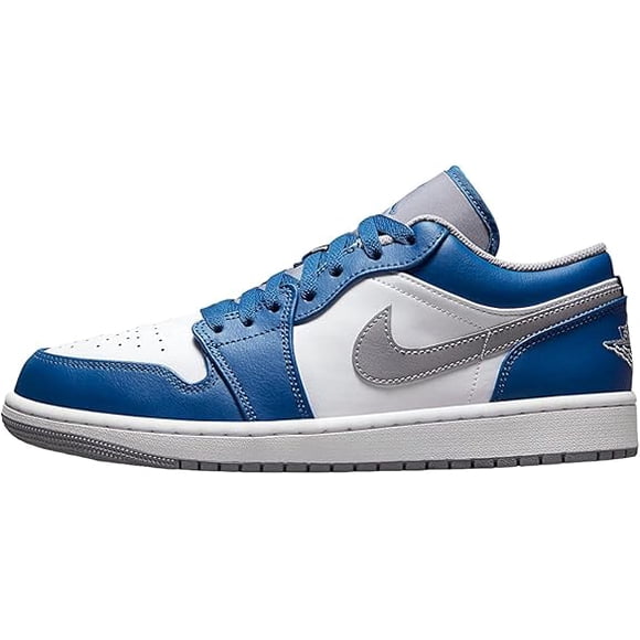Nike Men's Air Jordan 1 Low True Blue Cement Grey White running shoes