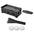 thumbnail image 1 of Yeacher Cheese Raclette Set Cheese Melter Pan Non-Stick Raclette Grill Set Portable Candlelight Raclette with Spatula Home Metal Kitchen Grilling Tool with Wood Handle, 1 of 8