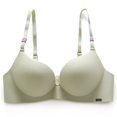 thumbnail image 1 of Wuffmeow Women‘s Solid Color Gathering Bra Thin Section No Steel Ring Seamless Bra, 1 of 3