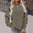 thumbnail image 4 of Chandails de Compression à Manches Longues pour Femmes Col Ras du Cou Unis Plus Chandail Surdimensionné Coupe Ample Pulls Tendance Hauts Légers pour Femmes Grande Taille Gris m, 4 of 6