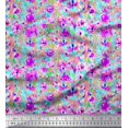 thumbnail image 1 of Soimoi Modal Satin Fabric Flower Watercolor Print Fabric by The Yard 42 Inch Wide, 1 of 3