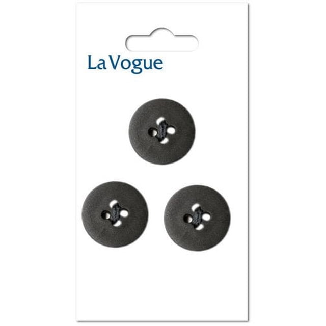 LA VOGUE 4-Hole Buttons, noir, 18 mm (0.71 in) (3-Pack)