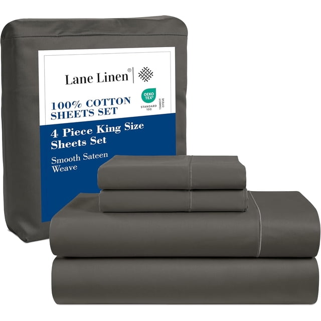 Softest Cotton Sheets Double Sheet Set Pc Set Thread Count Sateen Bedding Deep Pocket Sheets Cooling Sheets Double Size Sheets Breathable Bed Set ()