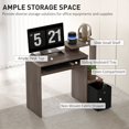 thumbnail image 3 of Computer Desk with Sliding Keyboard Tray Storage Drawer Shelf Home Office Workstation Grey, 3 of 7