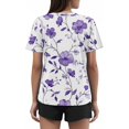 thumbnail image 4 of WZXFASHION Hauts d'Été pour Femmes 2025 Col Rond T-Shirts à Manches Courtes Blouses Décontractées T-Shirts Imprimés Mignons Amples Tenues Tendance Soldes de Liquidation T-shirt à Manches Courtes pour Femme, 4 of 6
