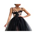 thumbnail image 4 of Robe en Tulle à Étages pour Femmes, Ligne A, Taille Haute, Aguichant, Cocktail, Bal, Fête, Soirée, Maxi, 4 of 6