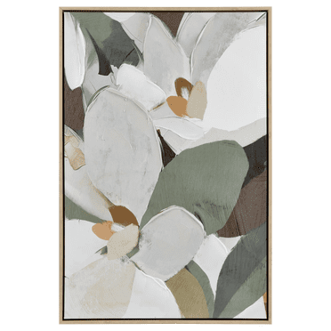 Bouclair Green Flowers Close-Up Framed Art 24 X 36 in (60.96 X 91.44 cm)
