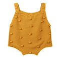 thumbnail image 1 of Newborn Baby Boy Girl Sleeveless Knit Bodysuit Solid Color Button Jumpsuit Warm Clothes, 1 of 6