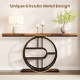 thumbnail image 2 of QinaQin Table Console de Style Industriel de 55 Pouces, Table d'Entrée à Quatre Niveaux avec Base Ronde, Table Arrière pour Sofa, Table d'Appoint Étroite pour Entrée, Table d'Appoint pour Couloir, 2 of 8