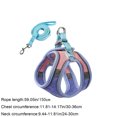thumbnail image 3 of Pet Harness and Leash Set, Breathable Mesh Vest with Adjustable Straps, Color Block Dog Cat Walking Strap, Polyester, Orange/Pink/Red/Green/Blue, 1 Set, 3 of 6