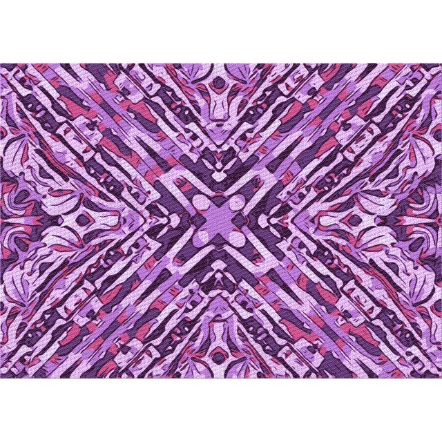 Ahgly Tapis Rectangulaire Lavable en Machine Intérieur Transitionnel Violet Violet, 7 Pieds x 9 Pieds