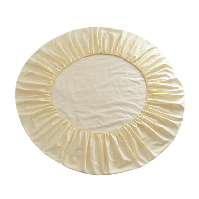 GROWTH TANK Drap-Housse Rond en Coton Uni Couvre-Lit Beige