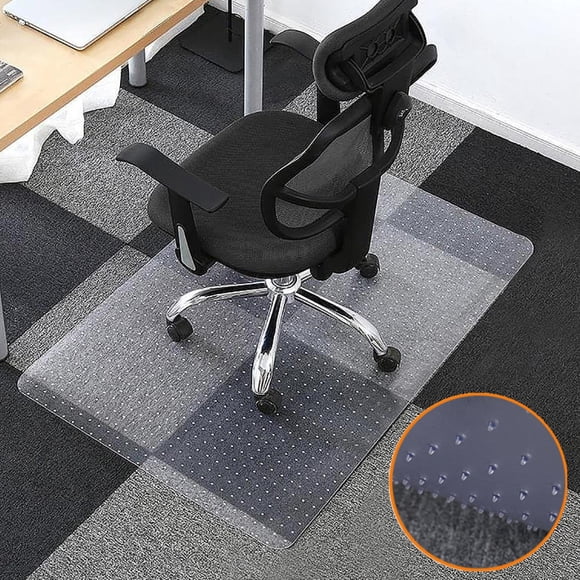 Tapis de Chaise de Bureau à Domicile 36 Pouces x 48 Pouces avec Dessous à Pointes, Tapis de Chaise d'Ordinateur Roulant en PVC Translucide Protecteur de Plancher, Rectangulaire