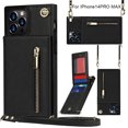 thumbnail image 3 of Wallet Case for iphone PU Zipper Wallet Smartphone Case with Card Holder & Shoulder Strap, 3 of 3