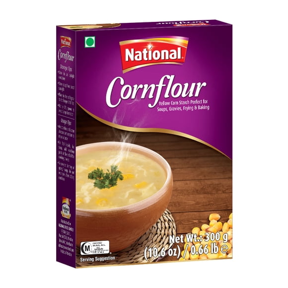 National Foods Corn Flour 10.58 oz (300g) | Corn Starch for Cooking Cakes | Thickening Soups & Gravies