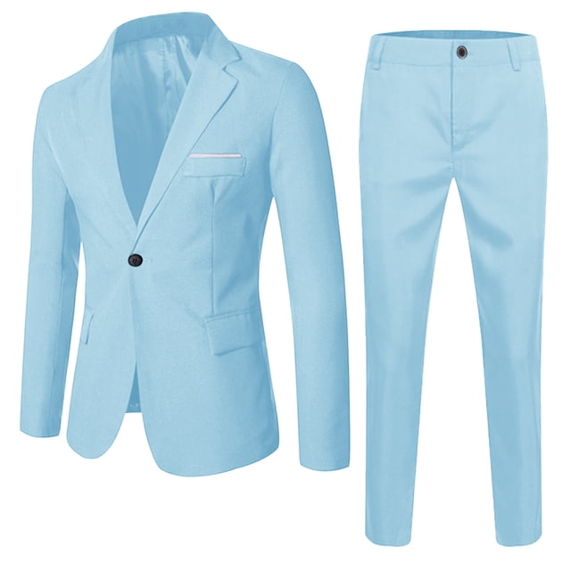 Hiiyo Tween Boys Formal Suit Solid Long Sleeve Blazer Trousers 2Pcs Set, Sizes 10-18