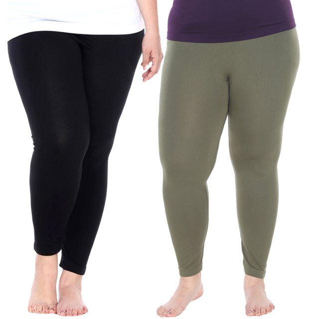 White Mark Leggings Extensibles Doux pour Femmes, Lot de 2