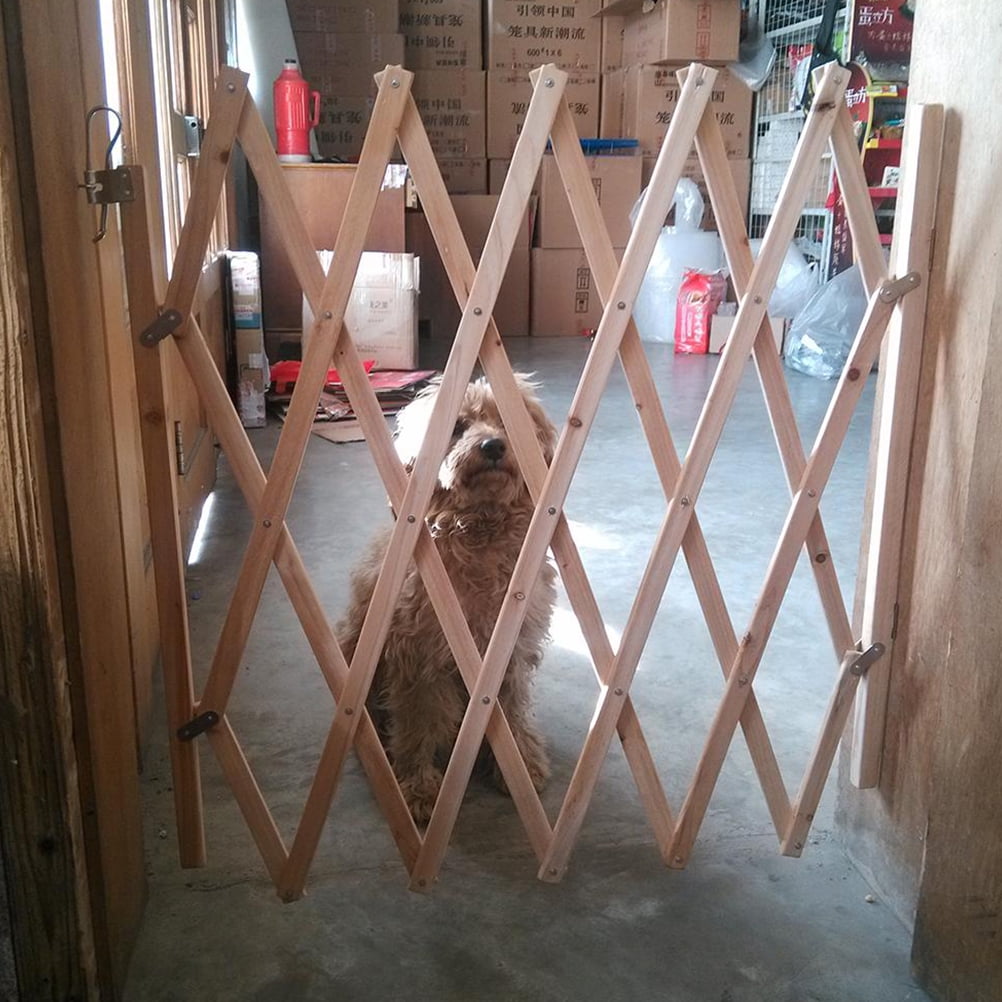 Barrière pour Animaux Porte Coulissante pour Chien Barrière pour Animaux Rétractable Réglable Porte Coulissante pour Chien Bois Intérieur Barrière pour Chien Entrée Escaliers Clôture pour Chiot