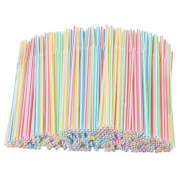 Rbaofujie Plastic Straws 30000 Plastic Drinking Straws 8 Inches Long Multi-Colored Striped Bedable Paper Straws