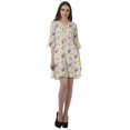 thumbnail image 2 of Moomaya Robe Courte à Cordon Imprimée en Poly-Crêpe Grande Taille Robes Chemise pour Femmes, 2 of 4
