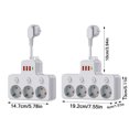 thumbnail image 2 of Wall Socket Extender with USB Charging Ports Individual Control Switches Surge Protector Fast Charging USB A Type C for Home Office, 2 of 5