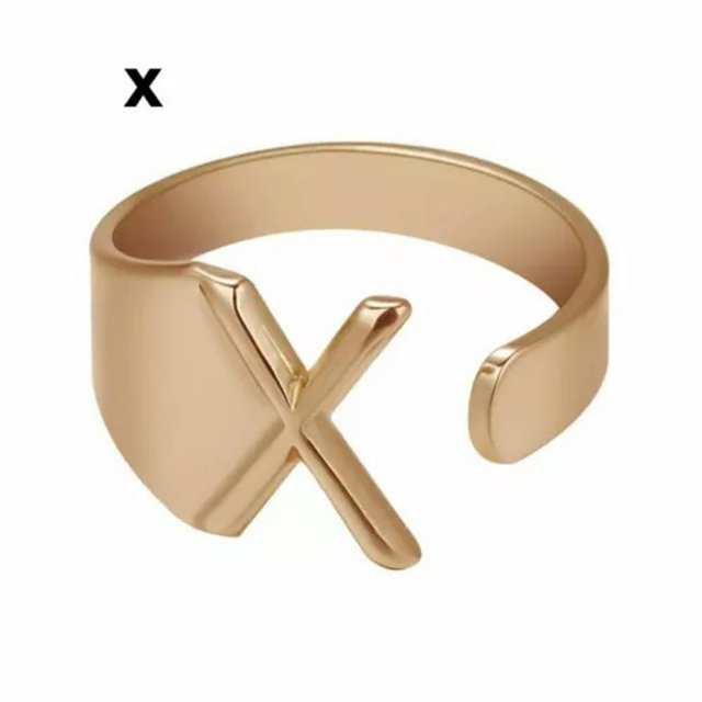 CUITING Fashion Adjustable Initial Alphabet Letter A-Z Ring Finger Rings Women Jewellery-Silver C