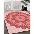 thumbnail image 3 of Ahgly Company Tapis d'Intérieur Lavable à la Machine, Carré, Transitionnel, Pastel Rose, Tapis de Zone, 7 Pieds Carré, 3 of 7