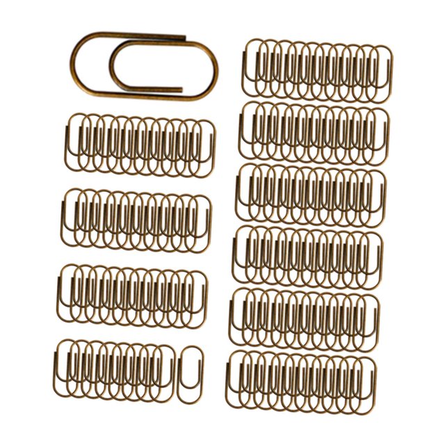 yuksok 100 Pieces Paper Clips Premium Metal Paperclips for Home Stationery Personal Bronze