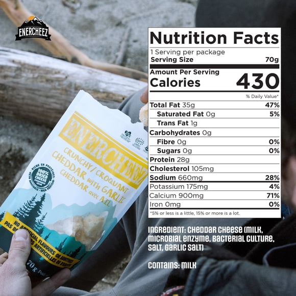 Enercheez Dried Cheddar Cheese with Garlic