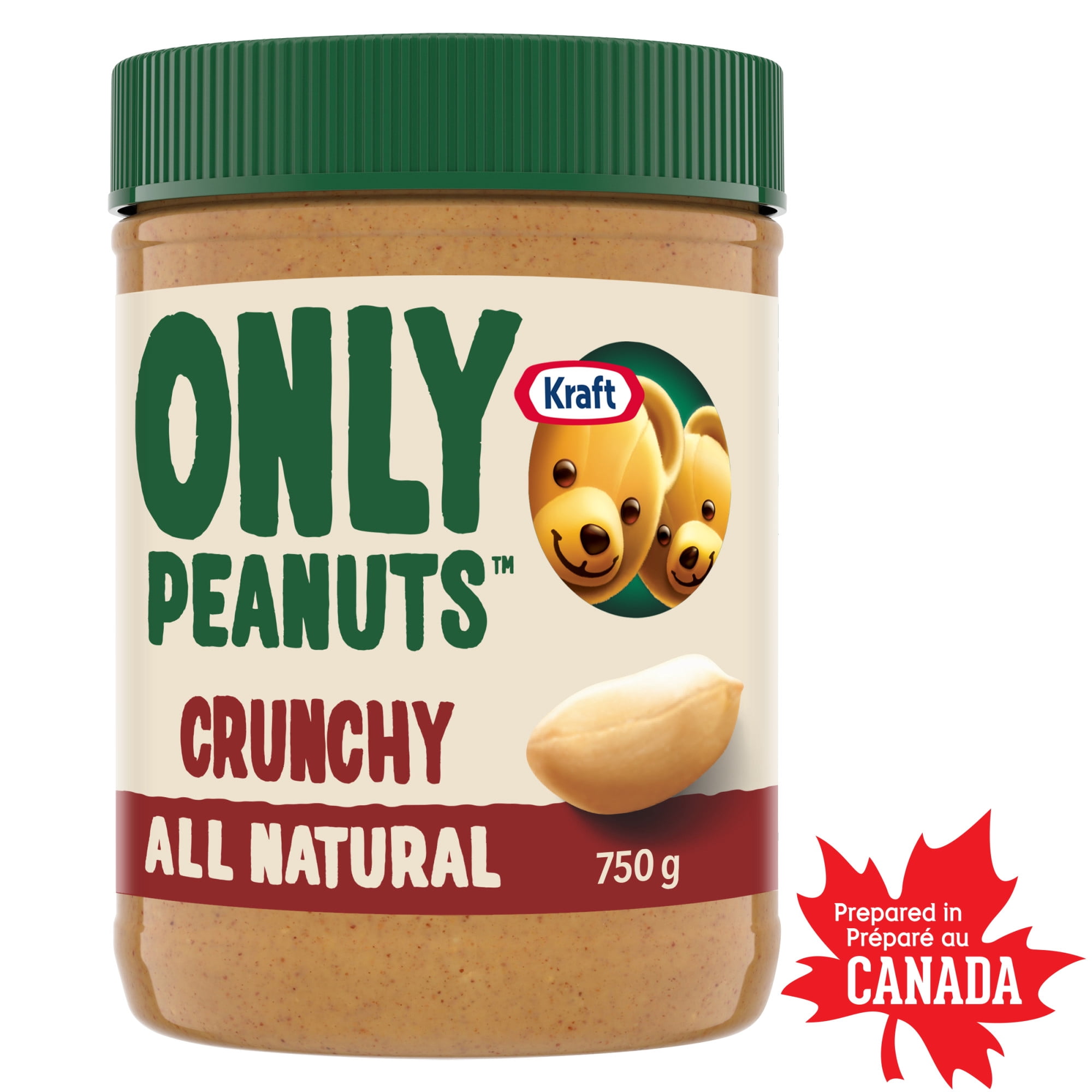 Kraft Only Peanuts All Natural Crunchy Peanut Butter, 750 g Jar