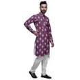 thumbnail image 2 of Atasi Party Wear Kurta Pajama For Men Mandarin Collar Ethnic Printed Kurta Set, 2 of 3