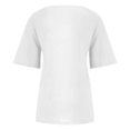 thumbnail image 5 of CHOK Mchoice Chemises pour Femmes 2024 à Manches Courtes Décontractées Hauts Grande Taille Col Rond Imprimé Ample Blouse en Coton et Lin à Boutons, 5 of 5