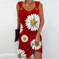 thumbnail image 2 of Penkiiy Robes de Printemps pour Femmes 2024 Décontractées Imprimées Amples Sans Manches Couleur Unie Col Rond Tempérament Élégantes Robes Dos Nu S Rouge, 2 of 5
