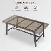 EastVita 71 Inch Rectangular Dining Table for 6-10 People,Modern Farmhouse Kitchen Table with Adjustable Feet,Sturdy Long Dining Room Table for Kitchen,Dining Room,Brown