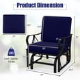 thumbnail image 3 of Costway 2 PCS Patio Rocking Chair with Cushion Heavy-Duty Metal Frame Smooth Glider Outdoor Navy, 3 of 9