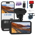 thumbnail image 1 of Dash Cam Front and Rear, Dash Camera for Cars WiFi/APP Control Dual Dashcam W/ 64GB Card, 2.5K Dash Cam Front+1080P Rear Car Camera W/Super Night Vis, 1 of 9
