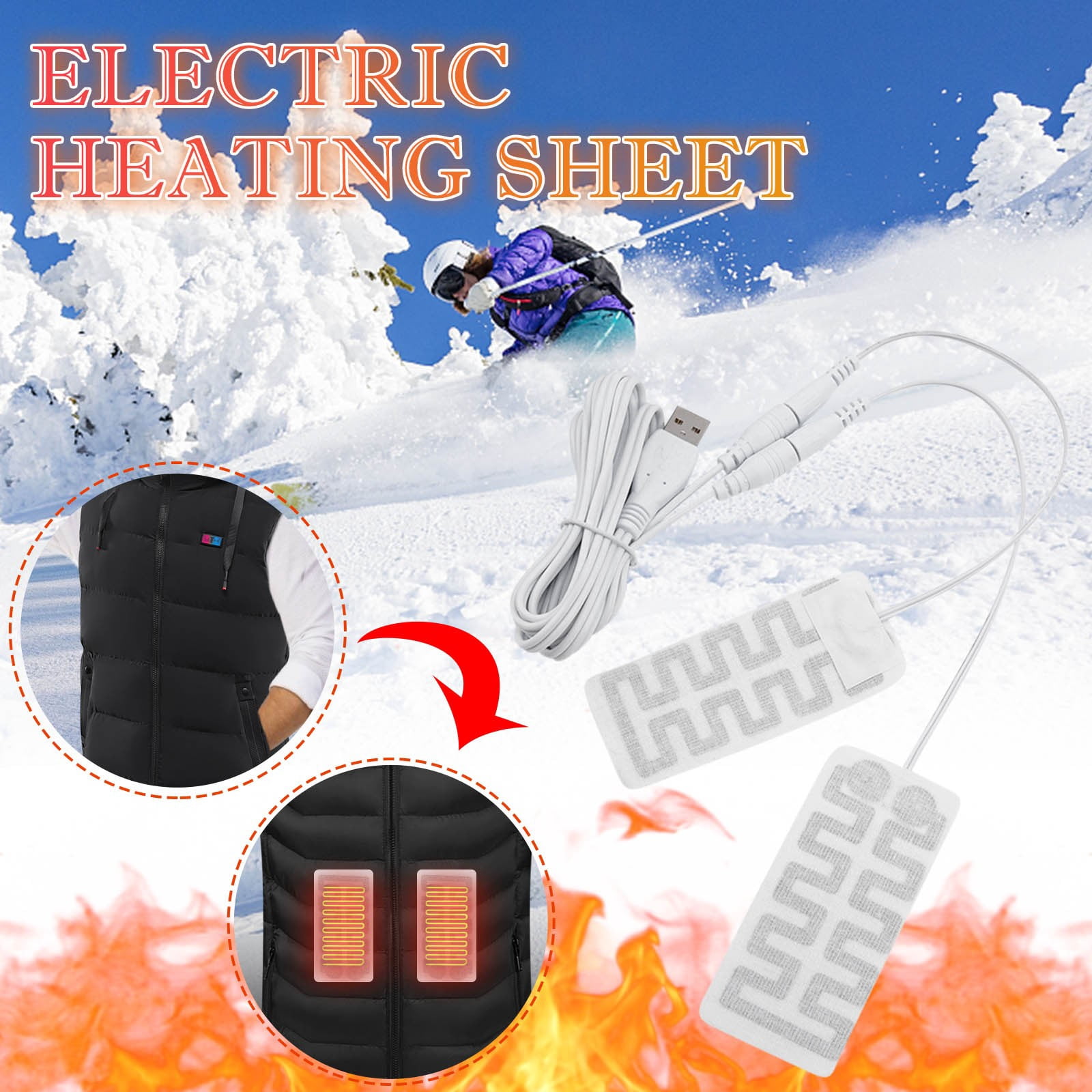 USB Heating Pad Cloth Heater Pad Heating Film Carbon Fiber Heating Pad Hand Warmer Heating For Warming Feet Home Warm