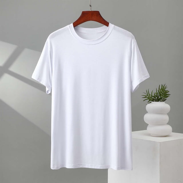 Kalauyu T-Shirts d'Entraînement pour Hommes Dry Fit Athlétiques à Manches Courtes T-Shirts Col Rond Modal Coton Évacuation de l'Humidité Gym Course Performance T-Shirt