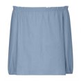 thumbnail image 4 of Pompotops Women Casual Solid Stringy Long Sleeved Off The Shoulder Tops Clearance, 4 of 6