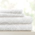thumbnail image 2 of ienjoy Home 4 Piece Coarse Paisley Patterned Home Collection 4 Sheet Set, Full, Gray, 2 of 4