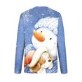 thumbnail image 4 of Chandail en Molleton de Noël pour Femmes Manches Longues Décontracté Impression de Noël Col Rond Chandail Tunique Hauts Chandail à Capuchon pour Filles en Liquidation, 4 of 5