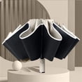 thumbnail image 3 of Travel Umbrella Compact Windproof Fully Automatic Reverse Folding 41 in Diameter with Reflective Stripe and 10 Fiberglass Ribs, 3 of 8