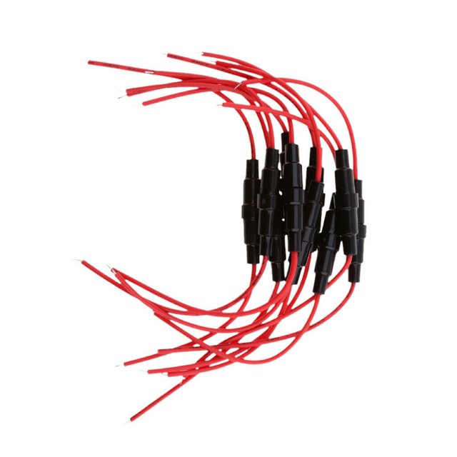 10pcs 5x20mm Inline Fuse Holder Fast-Blow Screw Type Fuse Holder with 20AWG Wire