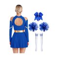 thumbnail image 2 of iiniim Uniforme Sportif de Cheerleading Classique de Lycée pour Femmes Cheerio Robe Fantaisie Bleu Royal B m, 2 of 7