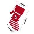 thumbnail image 3 of Fridja Grandes Bas de Noël, Bas de Noël Tricotés à Monogramme Rayé de 19,68 Po avec Pompon pour Cartes de Vœux, Bas Suspendus Rouges pour Foyer de Noël pour Décorations des Fêtes Lettre A, 3 of 5