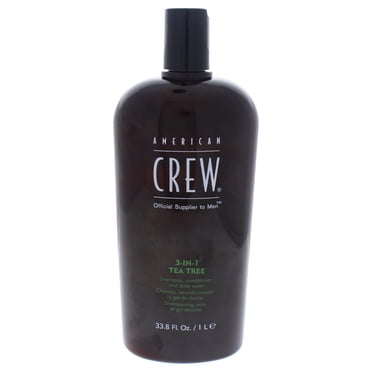 Shampooing, Revitalisant et Gel Douche 3-en-1 à l'Arbre à Thé par American Crew pour Hommes - Shampooing et Gel Douche 33,8 oz