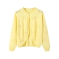 thumbnail image 1 of MeetoTime Kids Button Up Cardigan Solid Color Casual Long Sleeved Sweater Coat for Girls Children's Clothes, 1 of 5