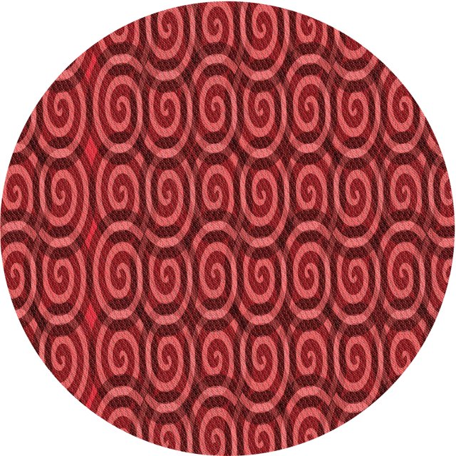 Ahgly Company Tapis Rond Lavable en Machine Intérieur Transitionnel Rouge Tomate, 6 Pieds Rond